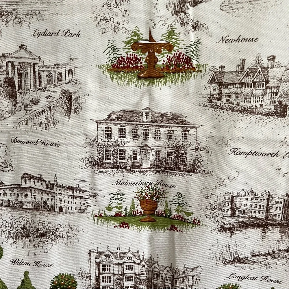Country Houses of Wiltshire Kitchen Tea Towel Wall Hanging NWT